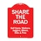 Signmission Designer Series Share Road, Red & White Heavy-Gauge Aluminum Sign, 24" x 18", RW-1824-9892 A-DES-RW-1824-9892 - alternate 1